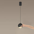 Suspension moderne en métal chromé avec globe et LED blanc chaud