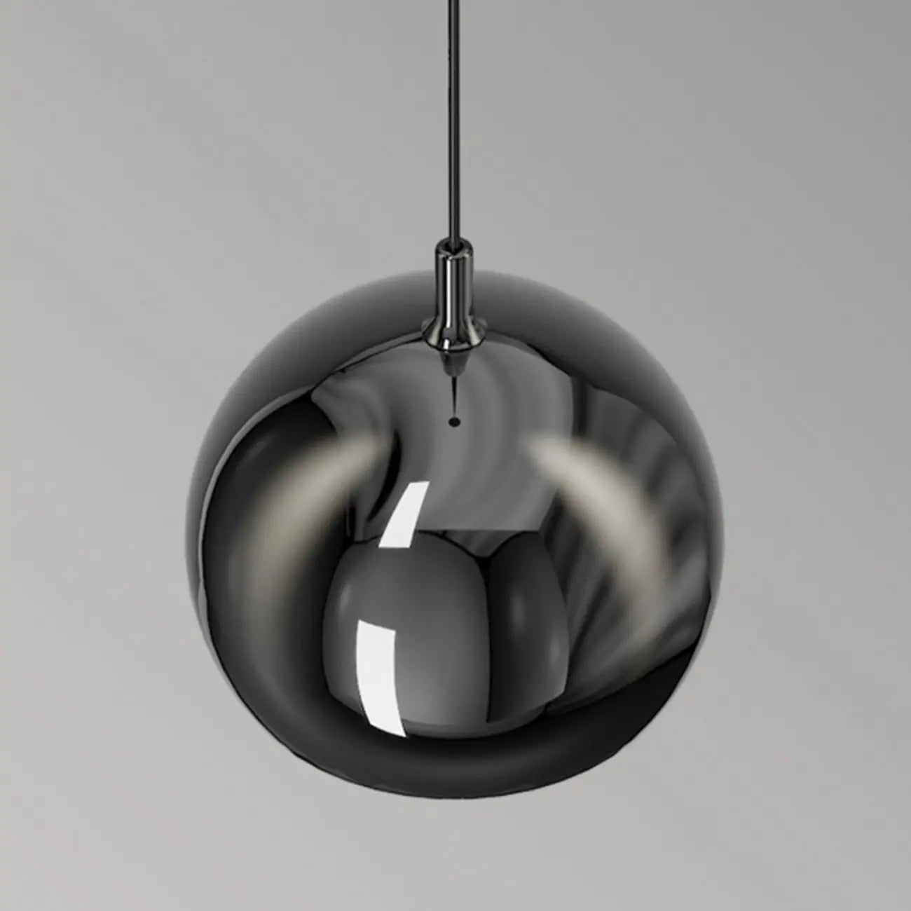 Suspension moderne en métal chromé avec globe et LED blanc chaud