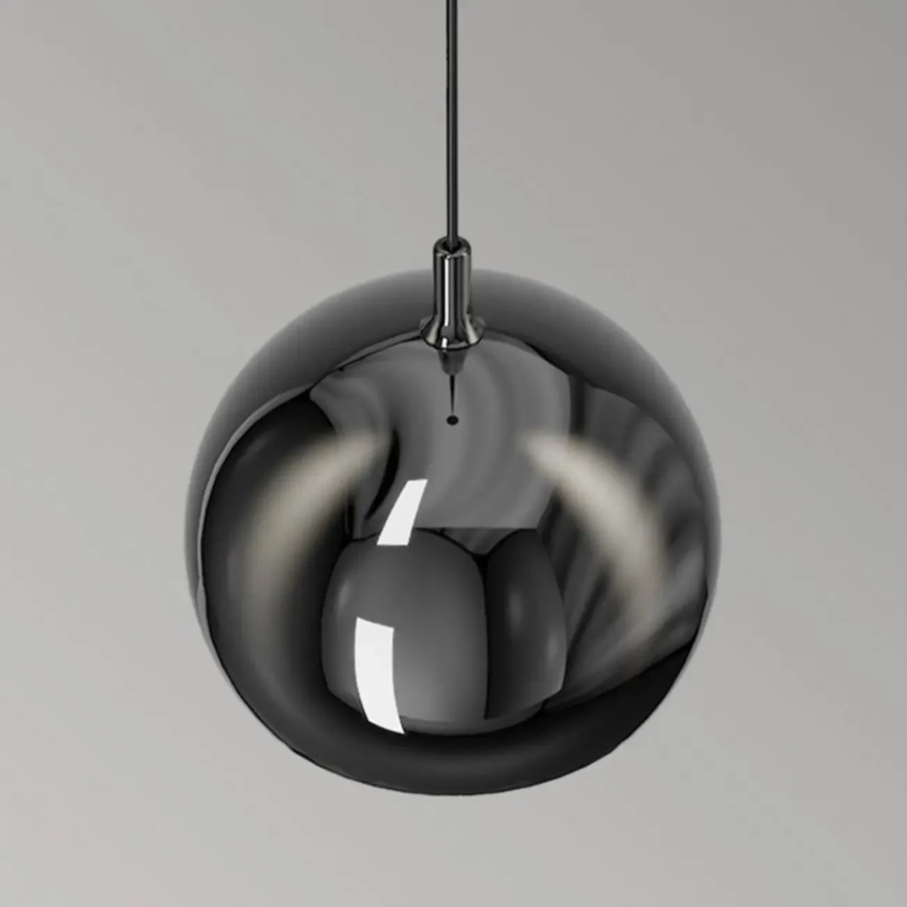 Suspension moderne en métal chromé avec globe et LED blanc chaud