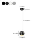 Suspension moderne en métal chromé avec globe et LED blanc chaud