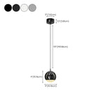 Suspension moderne en métal chromé avec globe et LED blanc chaud