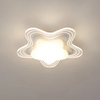 Mini plafonnier encastré blanc artistique à abat-jour floral dimmable