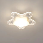 Mini plafonnier encastré blanc artistique à abat-jour floral dimmable