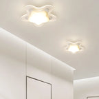 Mini plafonnier encastré blanc artistique à abat-jour floral dimmable