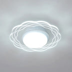 Mini plafonnier encastré blanc artistique à abat-jour floral dimmable