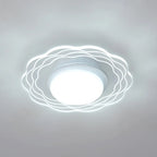 Mini plafonnier encastré blanc artistique à abat-jour floral dimmable