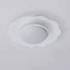Mini plafonnier encastré blanc artistique à abat-jour floral dimmable