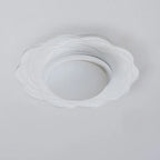 Mini plafonnier encastré blanc artistique à abat-jour floral dimmable
