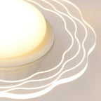 Mini plafonnier encastré blanc artistique à abat-jour floral dimmable