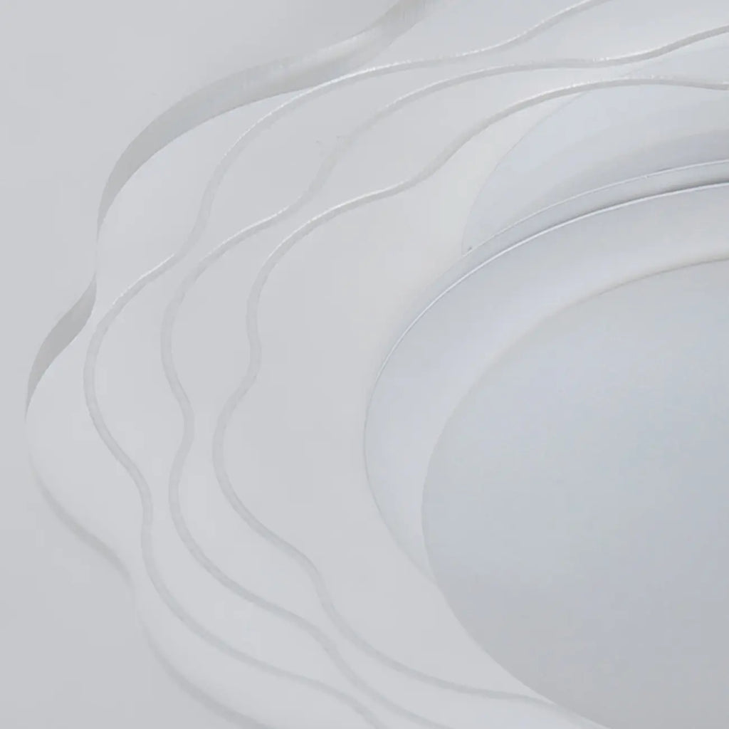 Mini plafonnier encastré blanc artistique à abat-jour floral dimmable