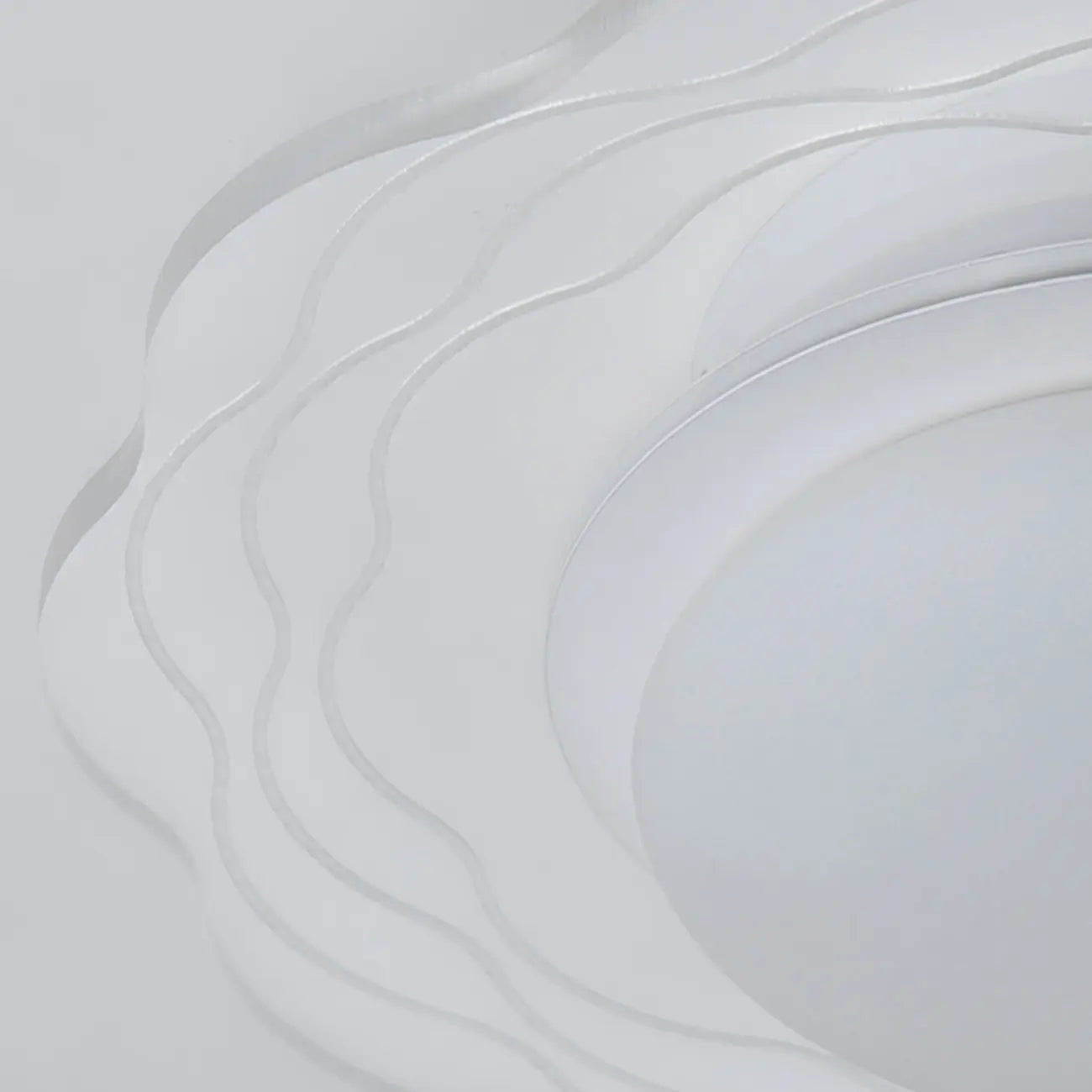 Mini plafonnier encastré blanc artistique à abat-jour floral dimmable