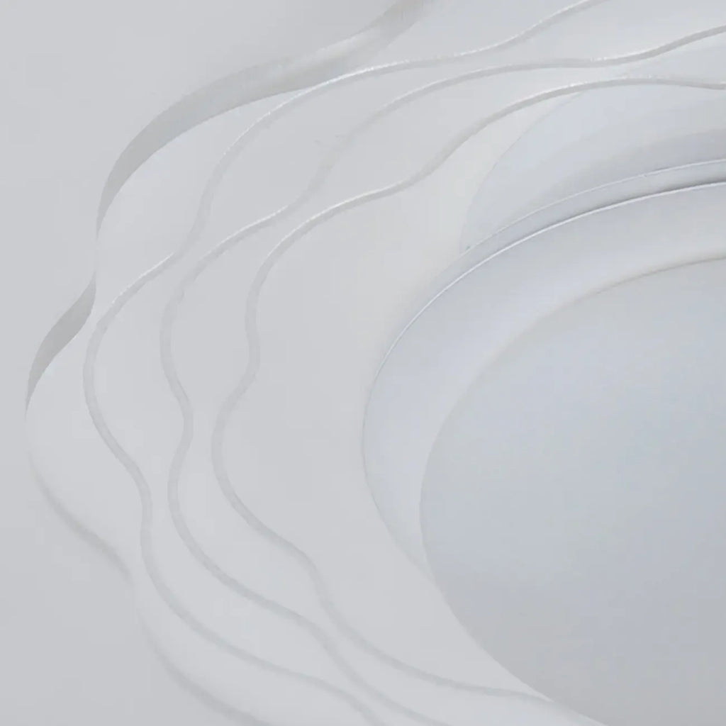 Mini plafonnier encastré blanc artistique à abat-jour floral dimmable