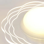 Mini plafonnier encastré blanc artistique à abat-jour floral dimmable