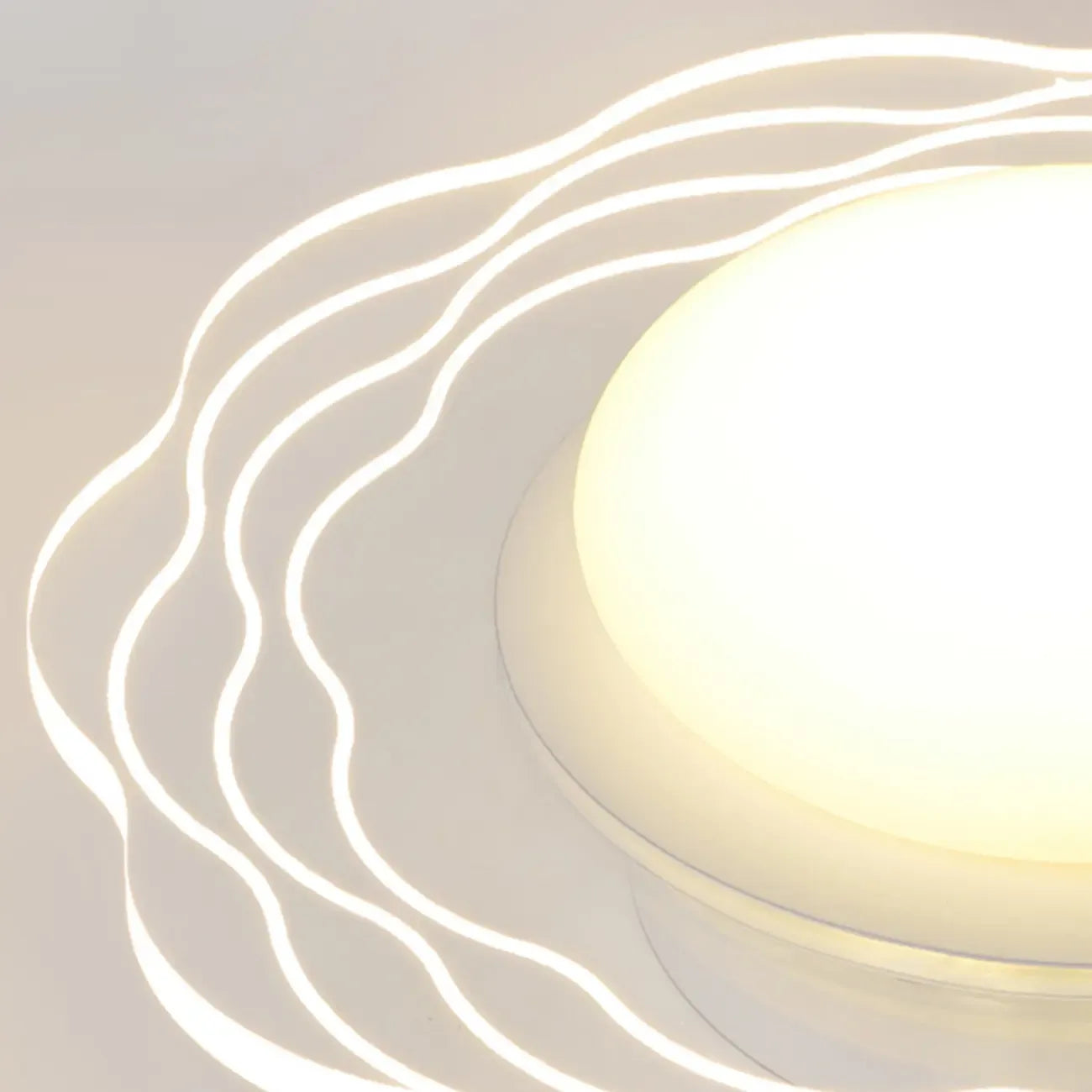Mini plafonnier encastré blanc artistique à abat-jour floral dimmable