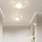 Mini plafonnier encastré blanc artistique à abat-jour floral dimmable