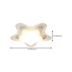 Mini plafonnier encastré blanc artistique à abat-jour floral dimmable