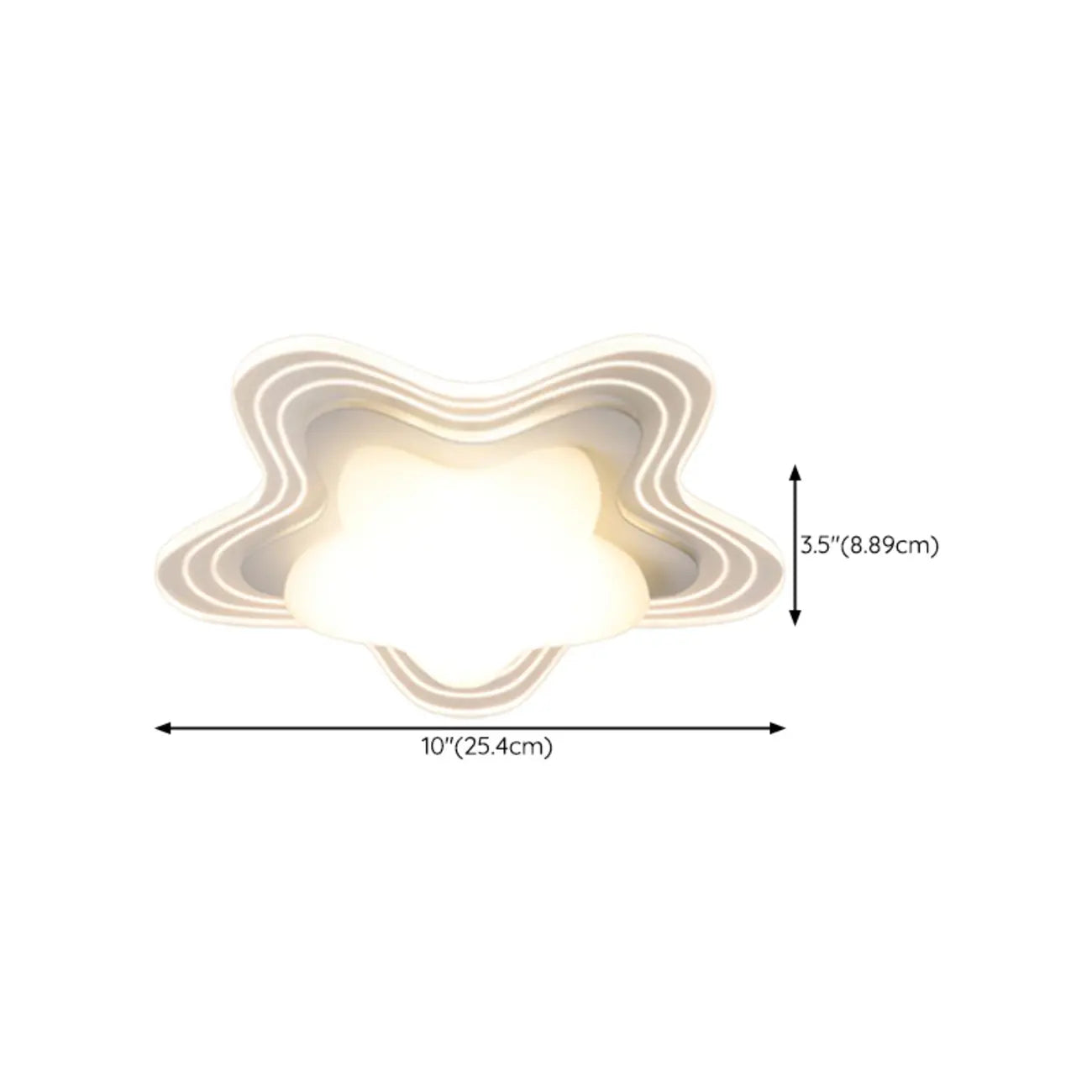 Mini plafonnier encastré blanc artistique à abat-jour floral dimmable