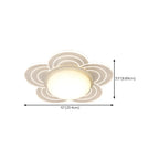 Mini plafonnier encastré blanc artistique à abat-jour floral dimmable