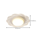 Mini plafonnier encastré blanc artistique à abat-jour floral dimmable