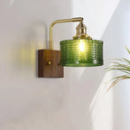 Applique murale cylindrique moderne en verre et LED pour salon