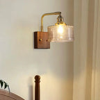 Applique murale cylindrique moderne en verre et LED pour salon