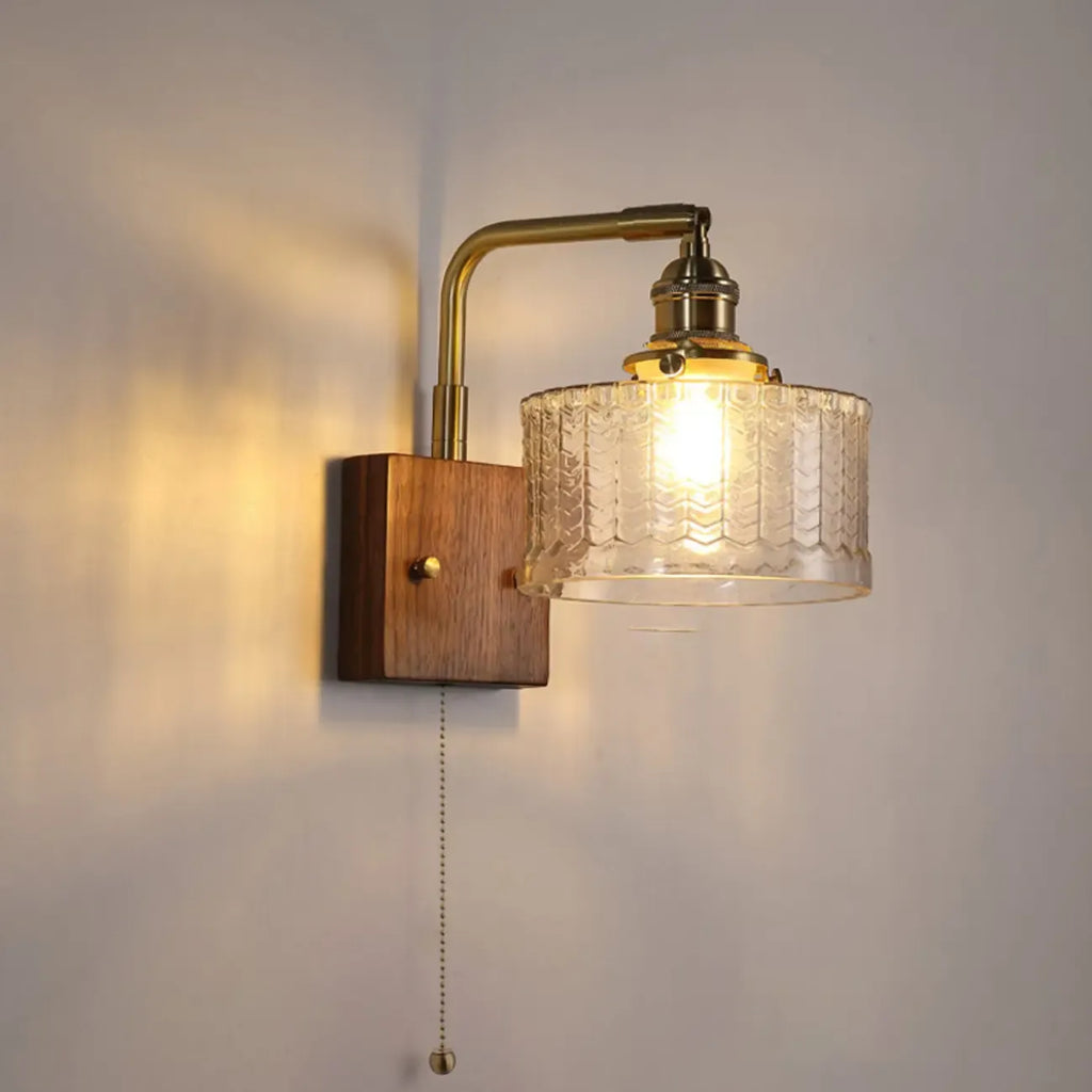 Applique murale cylindrique moderne en verre et LED pour salon