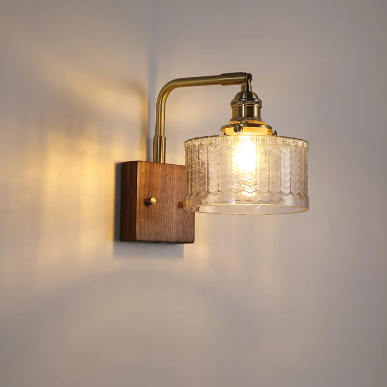 Applique murale cylindrique moderne en verre et LED pour salon
