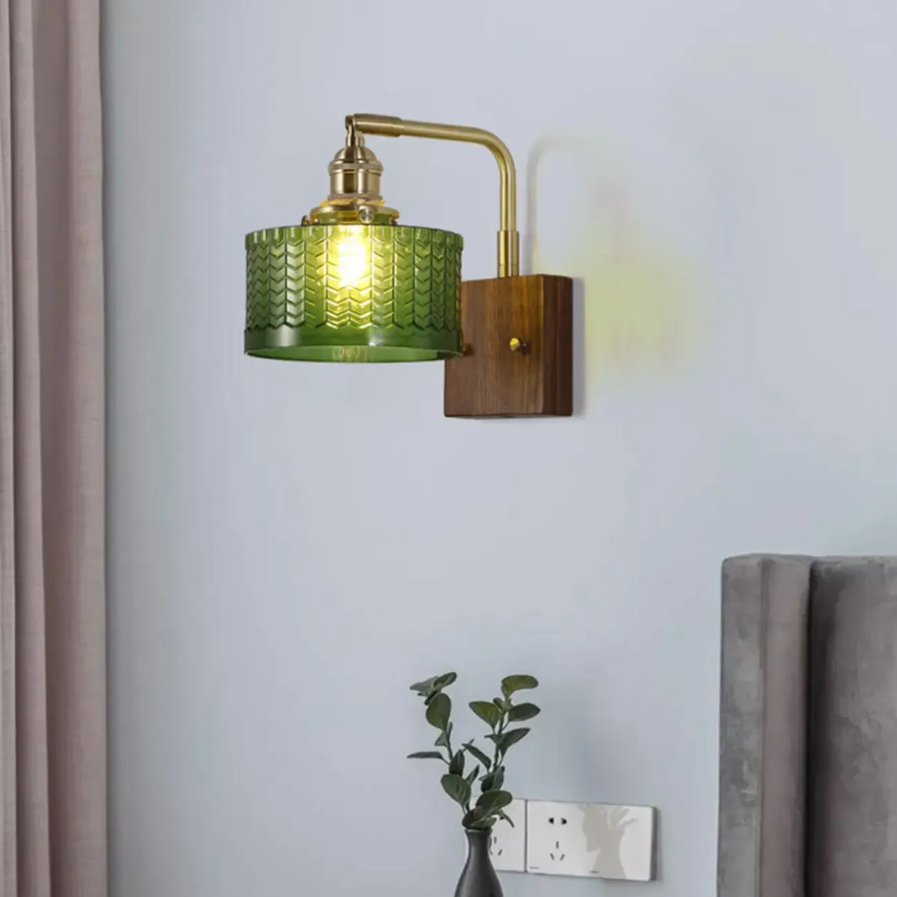 Applique murale cylindrique moderne en verre et LED pour salon