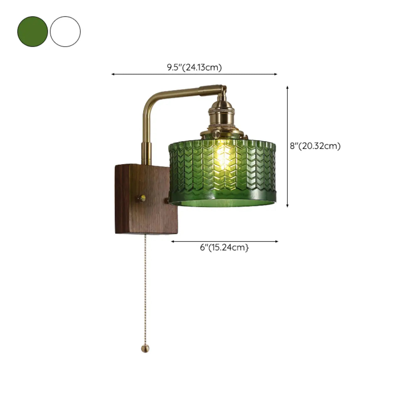 Applique murale cylindrique moderne en verre et LED pour salon
