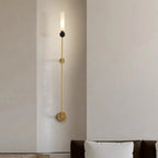 Applique murale minimaliste dorée avec abat-jour en pierre frittée