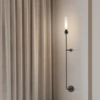 Applique murale minimaliste dorée avec abat-jour en pierre frittée