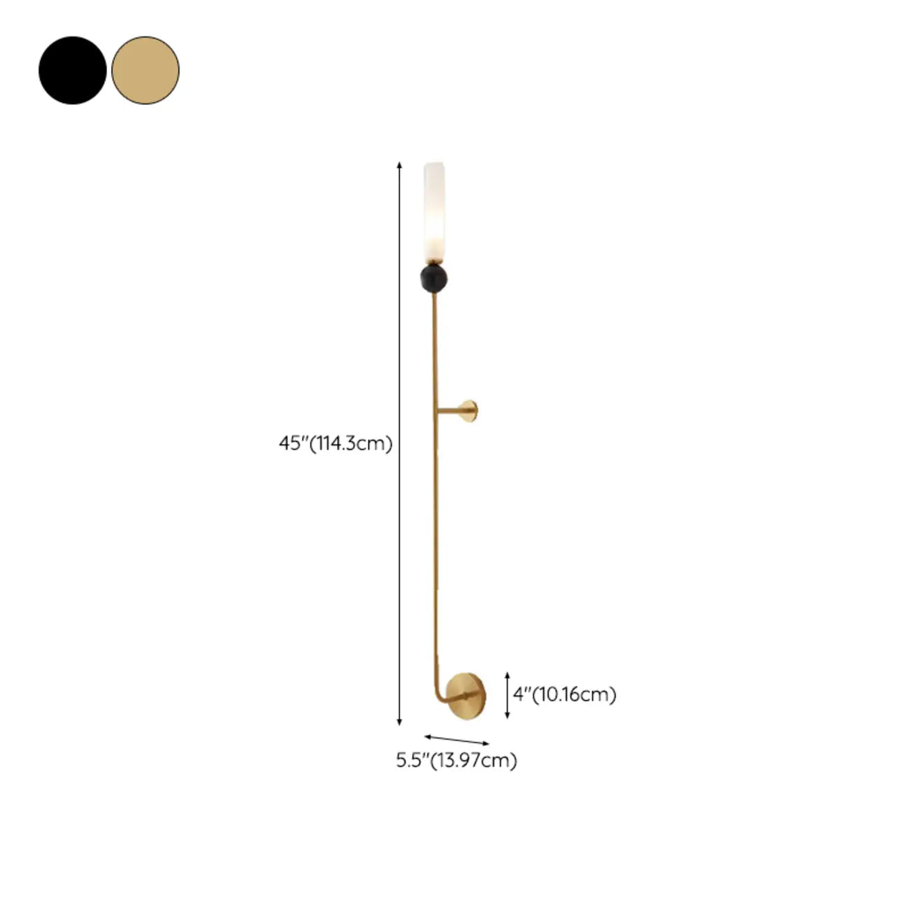 Applique murale minimaliste dorée avec abat-jour en pierre frittée