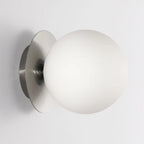 Applique murale ronde moderne en verre dépoli blanc