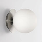 Applique murale ronde moderne en verre dépoli blanc