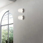 Applique murale ronde moderne en verre dépoli blanc