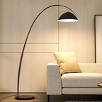 Lampada da terra ad arco nera regolabile a LED per l'arredamento del soggiorno