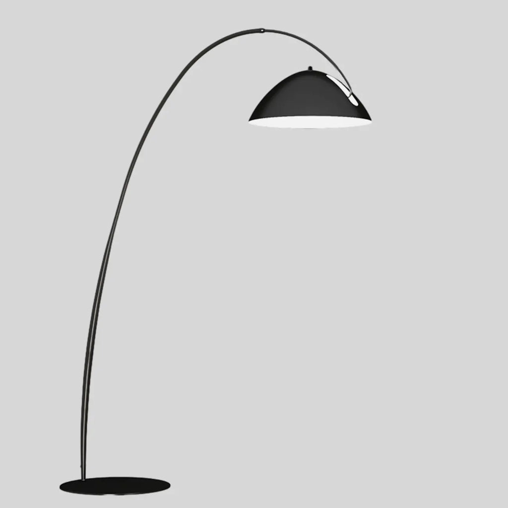 Lampada da terra ad arco nera regolabile a LED per l'arredamento del soggiorno