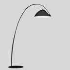 Lampada da terra ad arco nera regolabile a LED per l'arredamento del soggiorno
