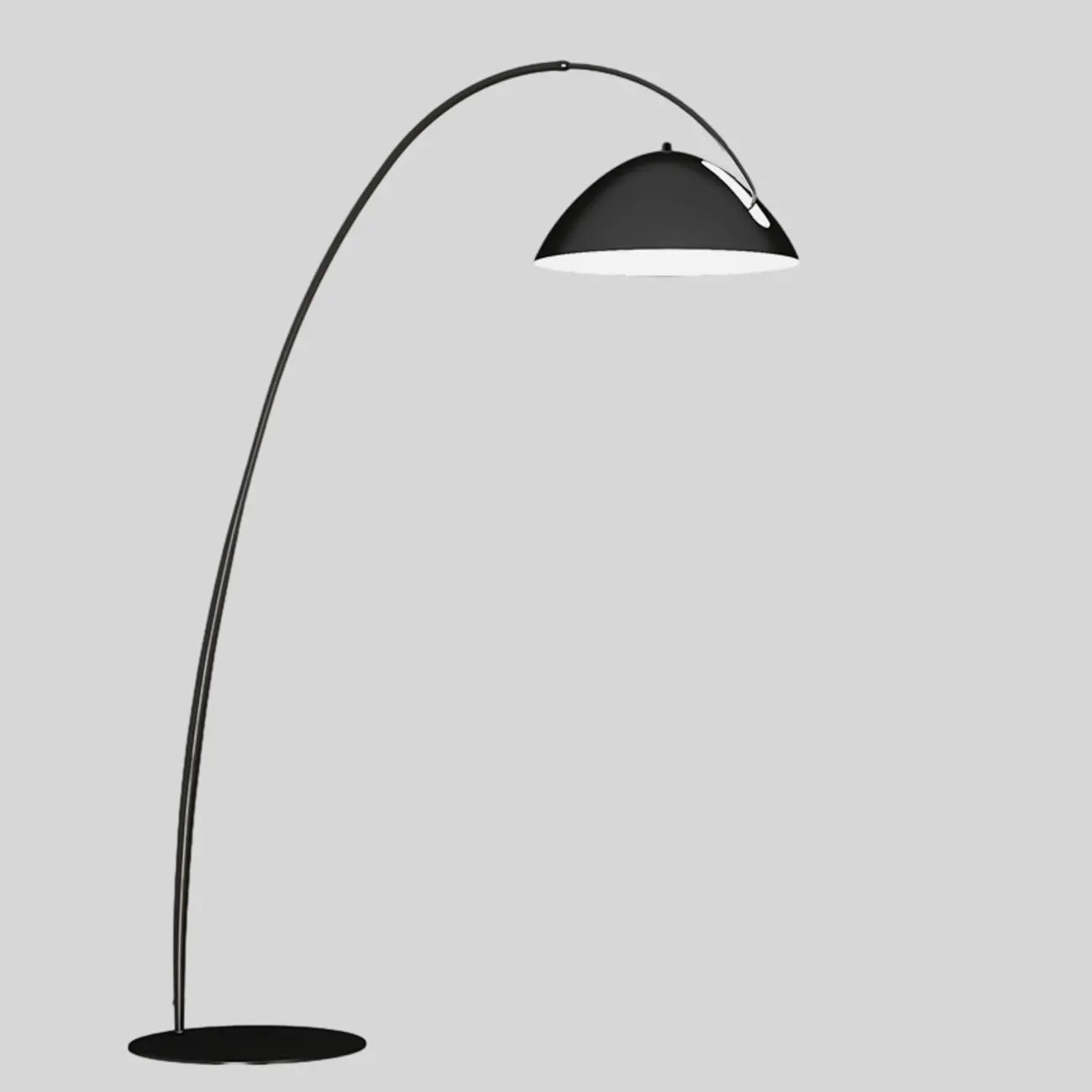 Lampada da terra ad arco nera regolabile a LED per l'arredamento del soggiorno