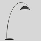 Lampada da terra ad arco nera regolabile a LED per l'arredamento del soggiorno