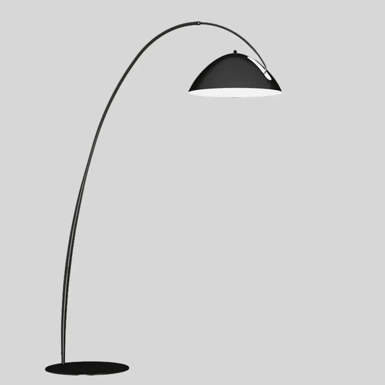 Lampada da terra ad arco nera regolabile a LED per l'arredamento del soggiorno