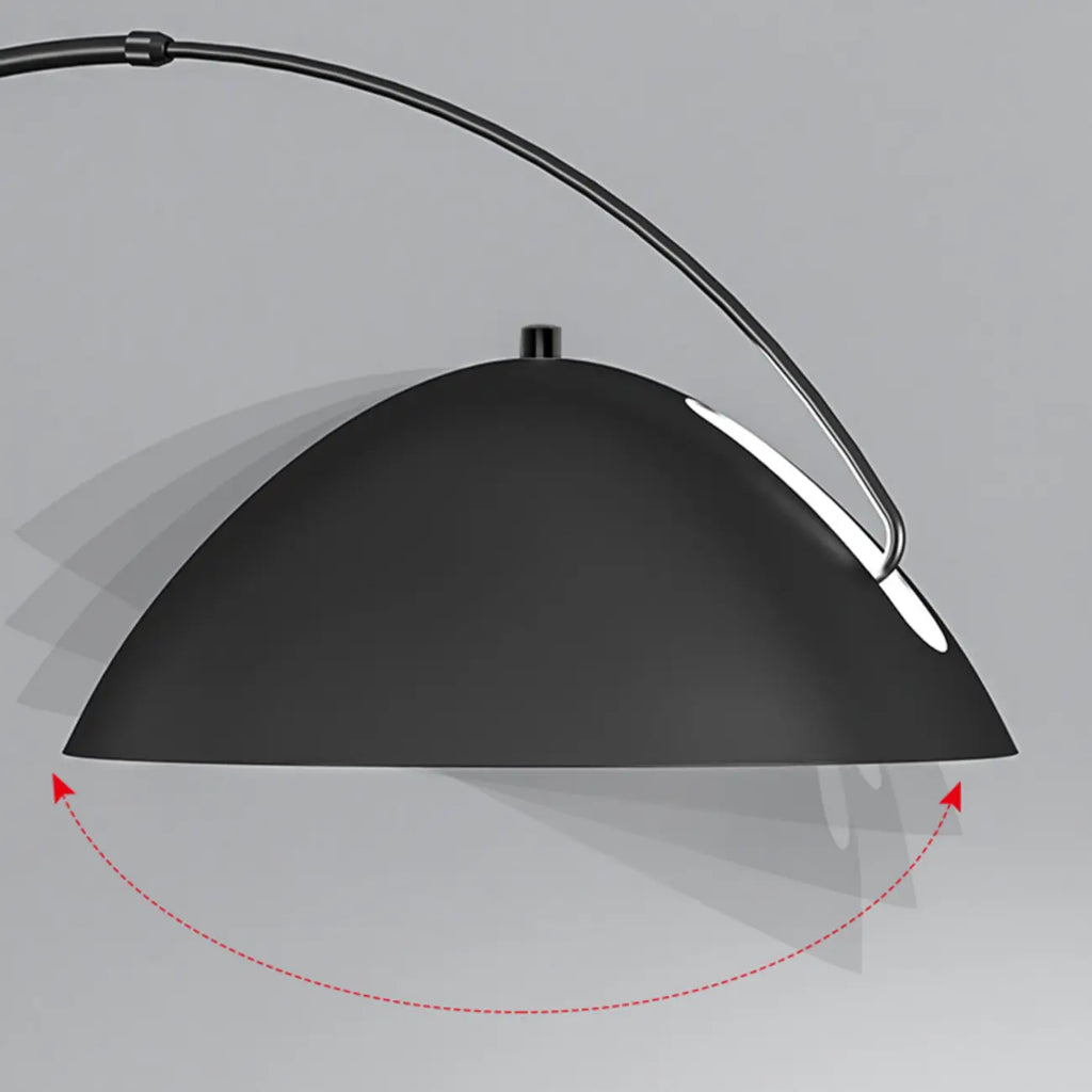 Lampada da terra ad arco nera regolabile a LED per l'arredamento del soggiorno
