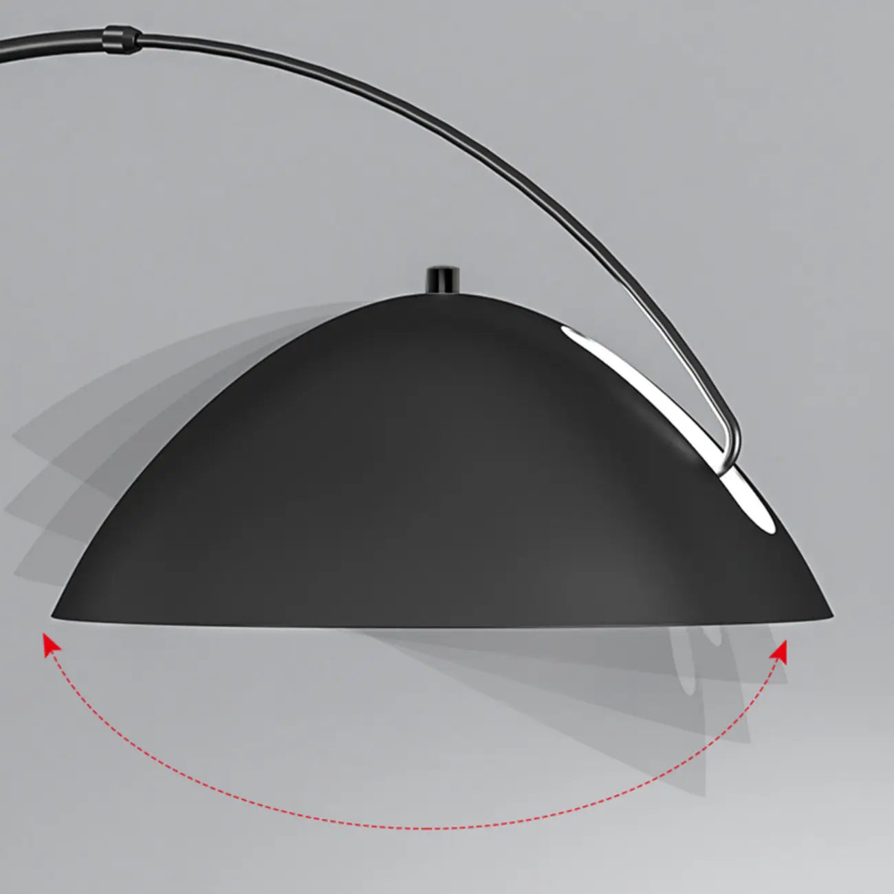 Lampada da terra ad arco nera regolabile a LED per l'arredamento del soggiorno