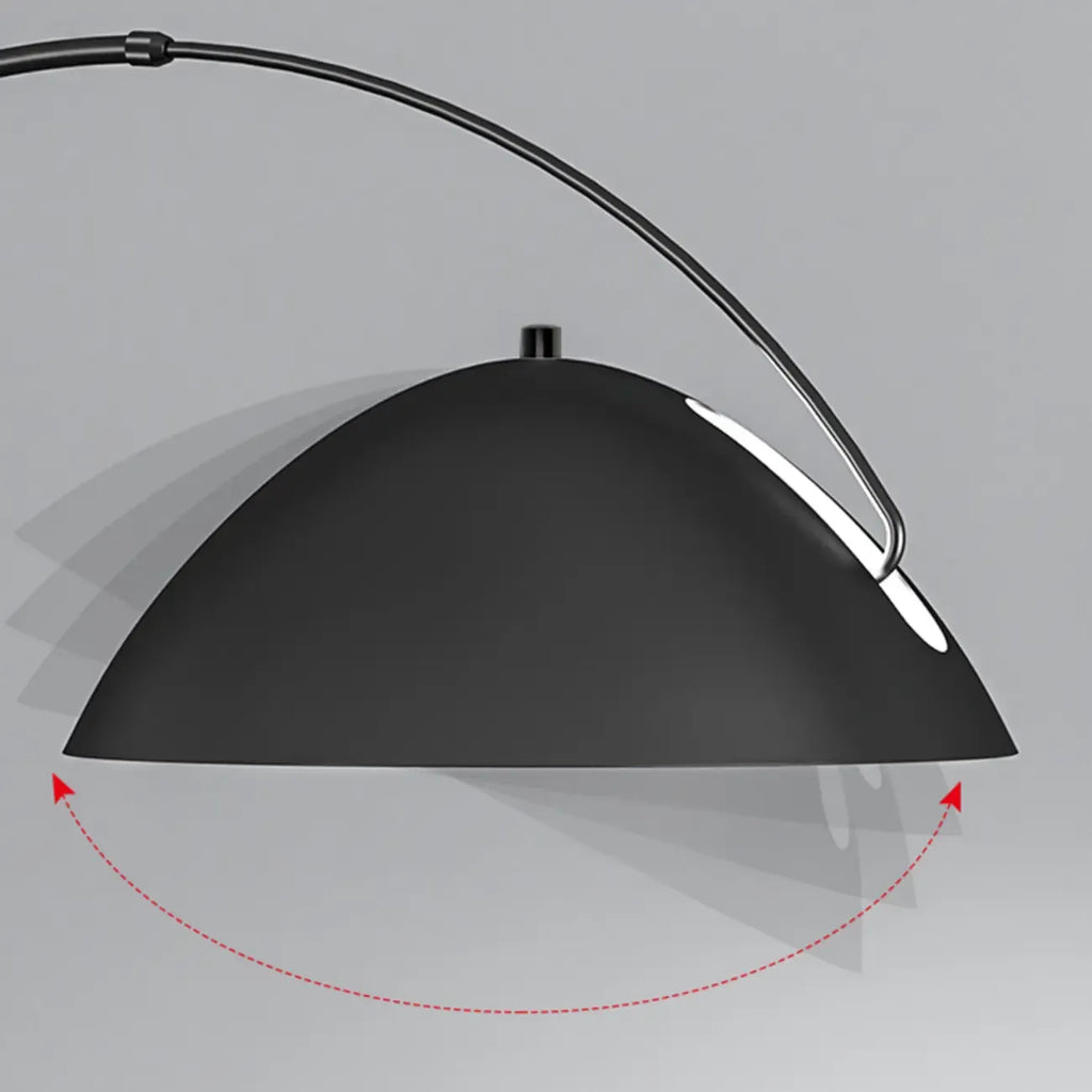 Lampada da terra ad arco nera regolabile a LED per l'arredamento del soggiorno
