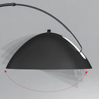 Lampada da terra ad arco nera regolabile a LED per l'arredamento del soggiorno