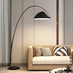 Lampada da terra ad arco nera regolabile a LED per l'arredamento del soggiorno