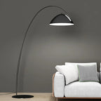 Lampada da terra ad arco nera regolabile a LED per l'arredamento del soggiorno