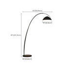 Lampada da terra ad arco nera regolabile a LED per l'arredamento del soggiorno