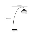 Lampada da terra ad arco nera regolabile a LED per l'arredamento del soggiorno