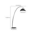 Lampada da terra ad arco nera regolabile a LED per l'arredamento del soggiorno
